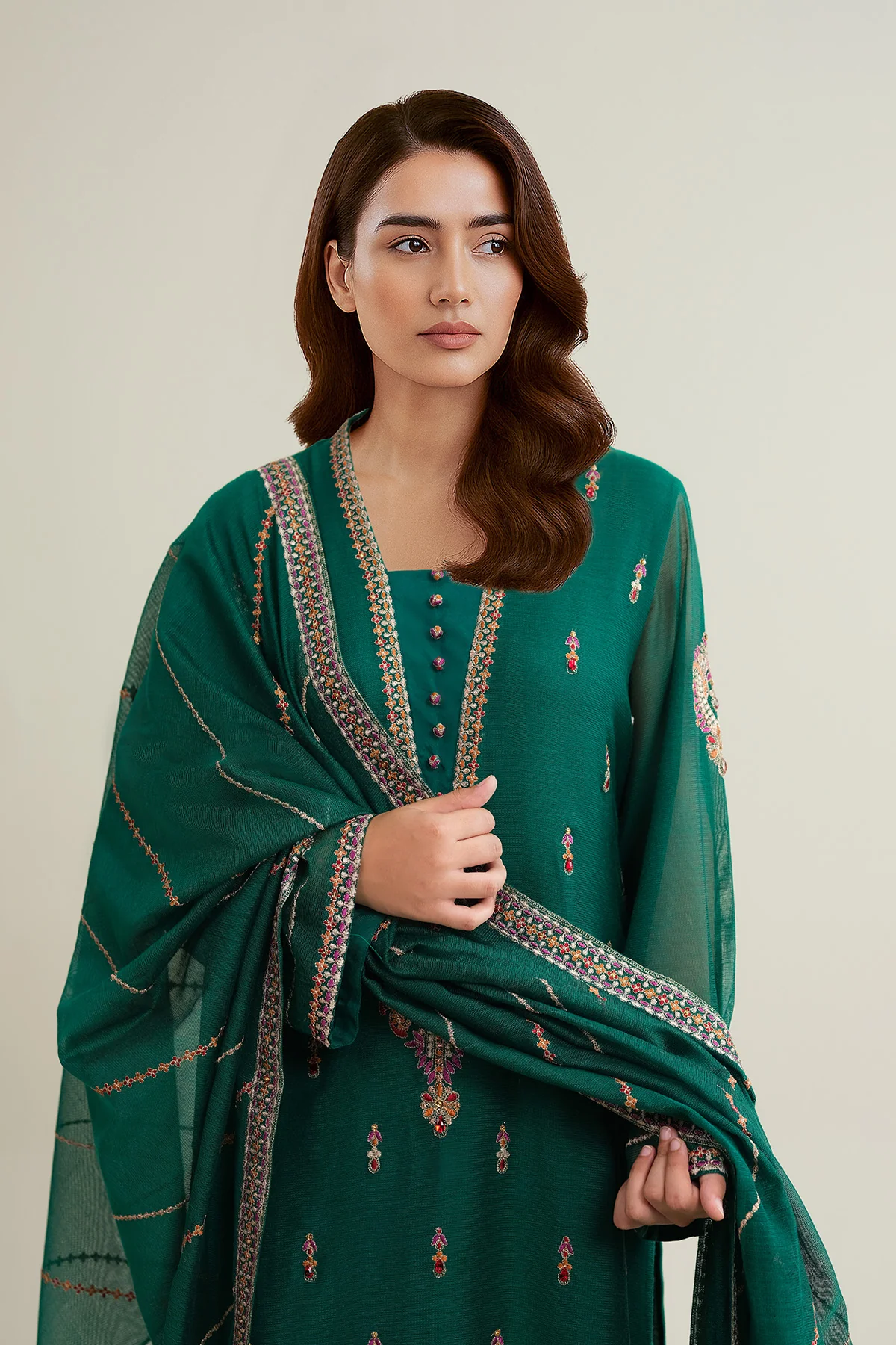 KHADI NET | EMBROIDERED