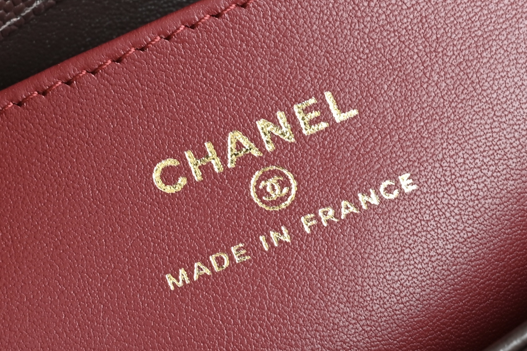 26P Pre-Collection Preppy Coco Small Flap Bag (AS6130) in Dark Burgundy Grained Shiny Calfskin (Caviar) with Gold-Tone Hardware - Mocuir