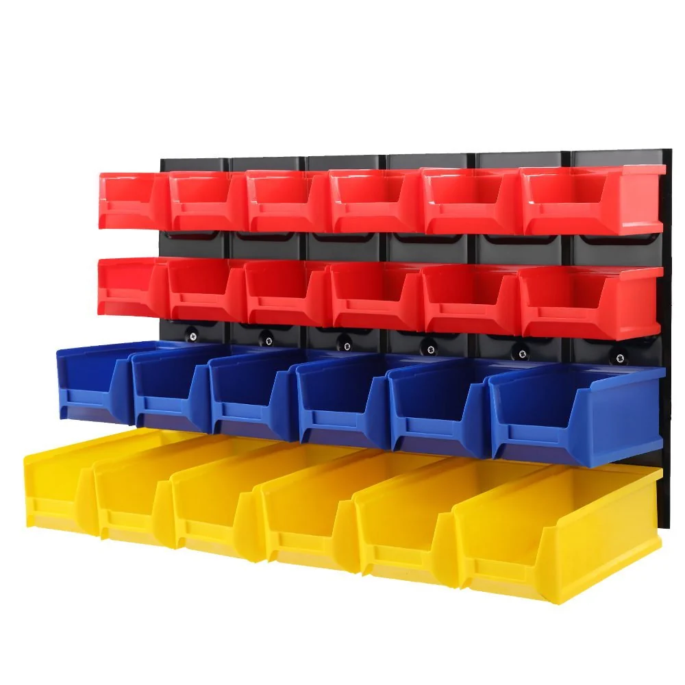 24 Bin Wall Mounted Rack Industrial Shelving