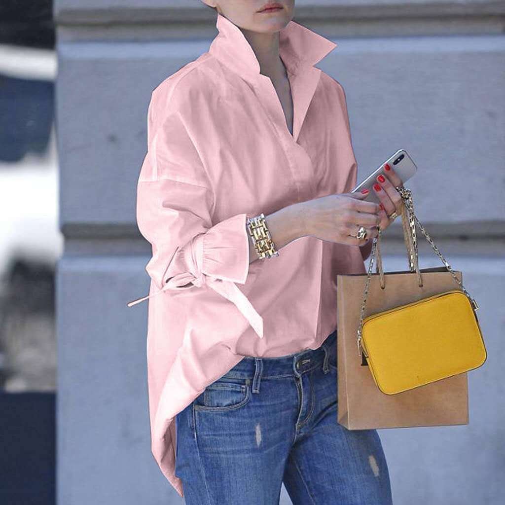Women's Street Fashion Solid Color Plus Size Loose Shirt