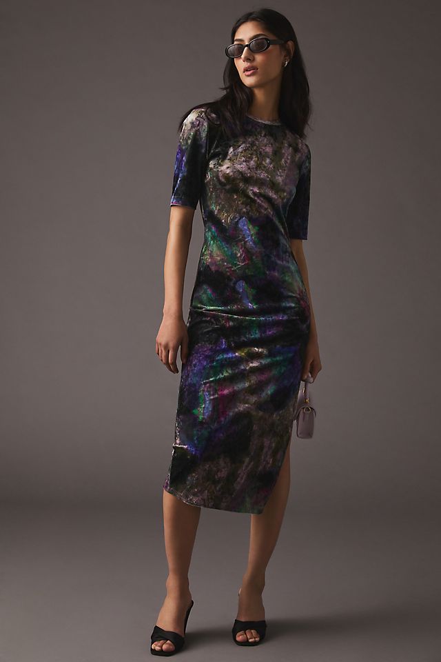 Luxury Crushed Velvet Dress PURPLE