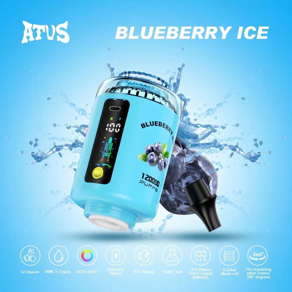 【New Arrive】ATVS 120000 120K Puffs Hookah Head LED Display DTL Disposable Vape