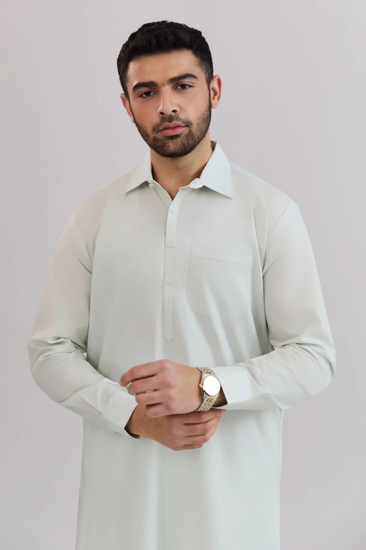 Peshawari Suit In Pima Cotton - SMS819225