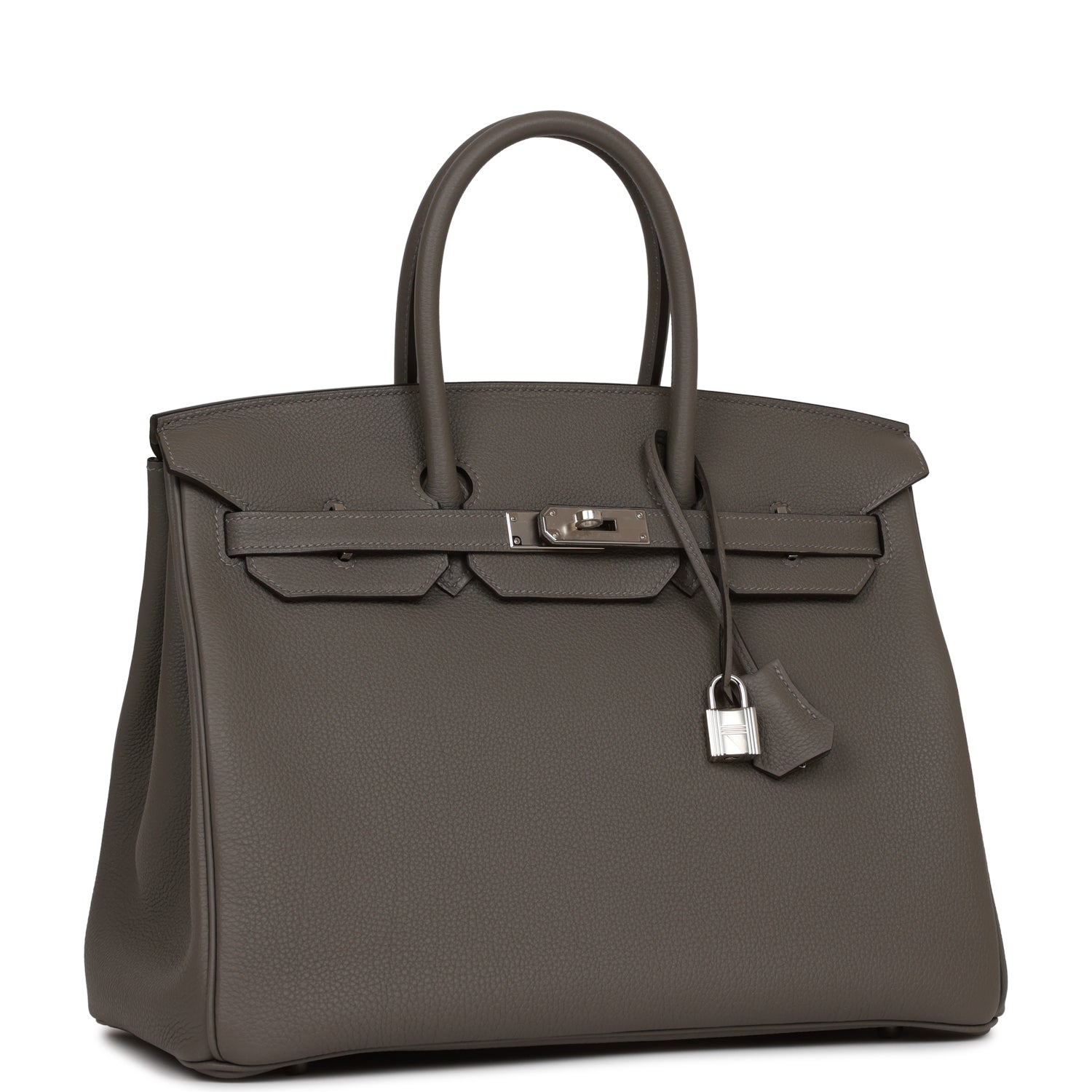 Birkin 35 Gris Meyer Togo Palladium Hardware