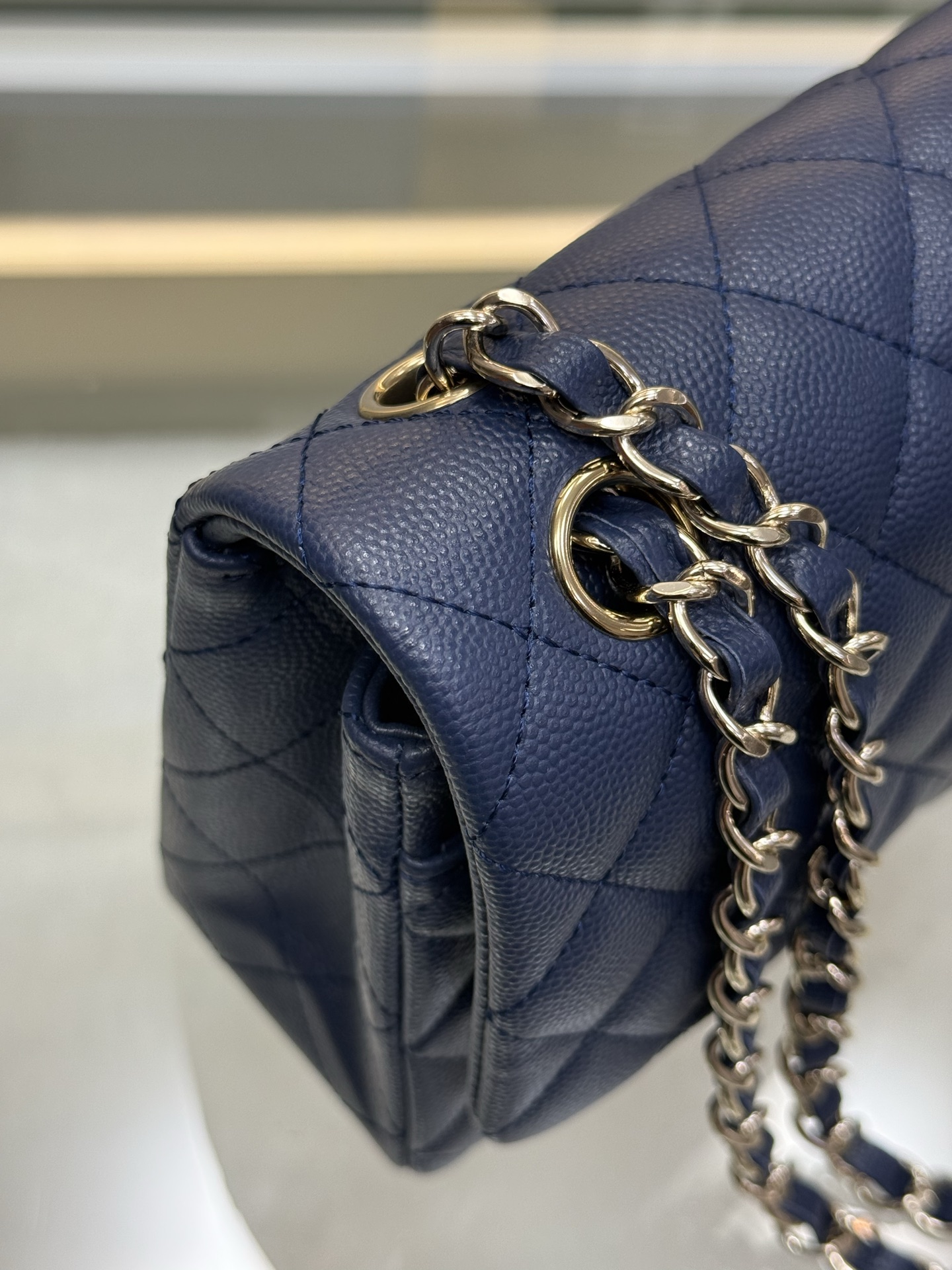 Classic Flap Bag（Navy Blue） - Mocuir