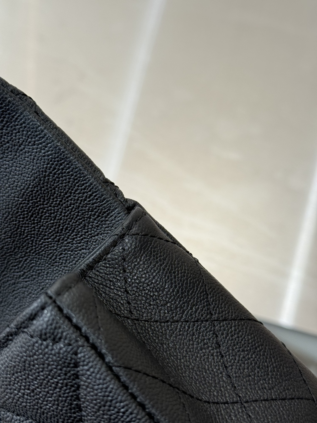 Mini Flap Bag with Top Handle (AS2215) in Black Quilted Grained Calfskin (Caviar) with Antique Gold-Tone Hardware - Mocuir