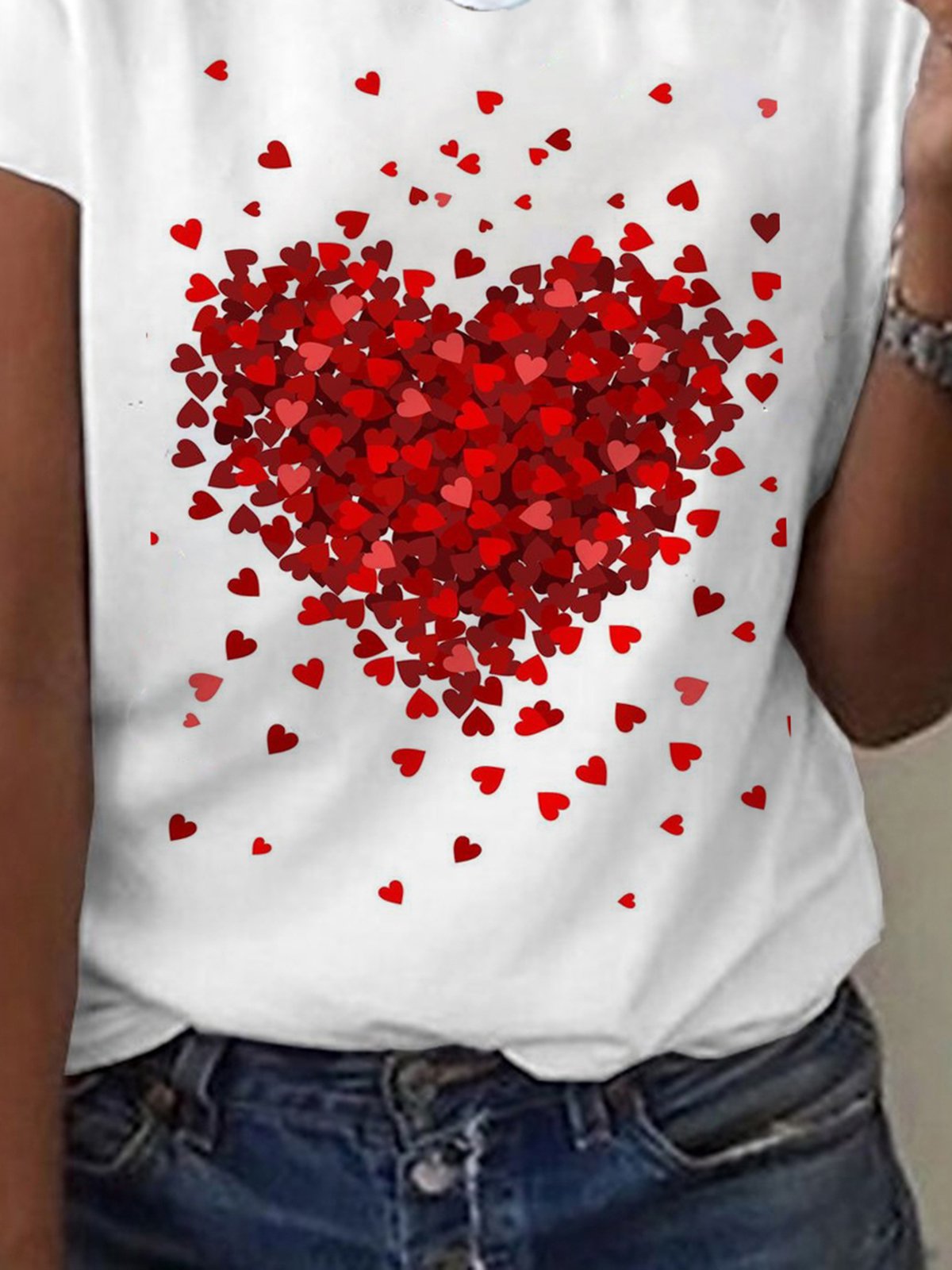Love V Neck Casual Loosen Shirts & Tops