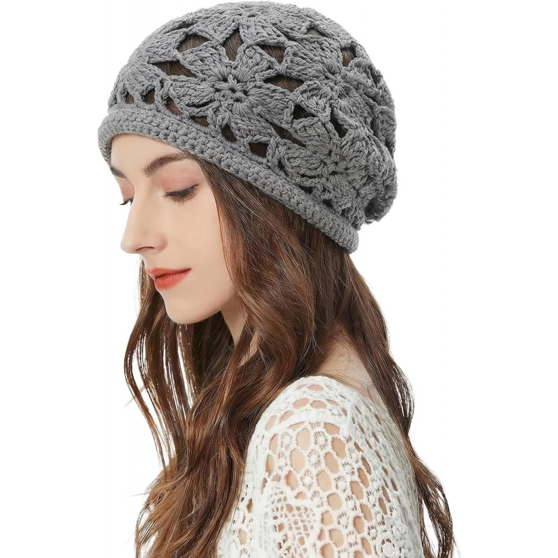 Women's Cotton Crochet Slouchy Beanie Hat