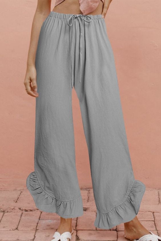 Ladies casual pleated trousers