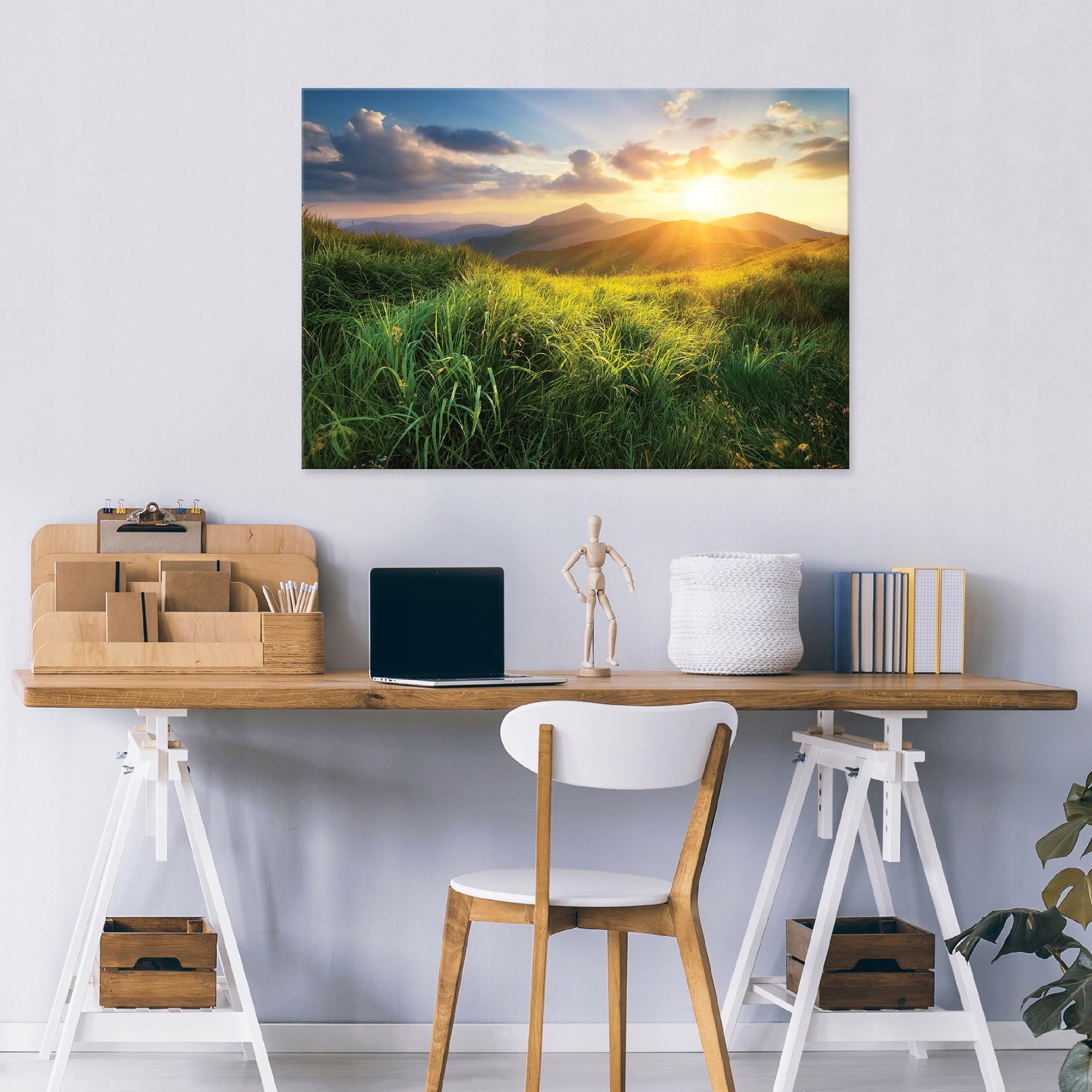 Landscape painting of mountains and nature on canvas, 60x40