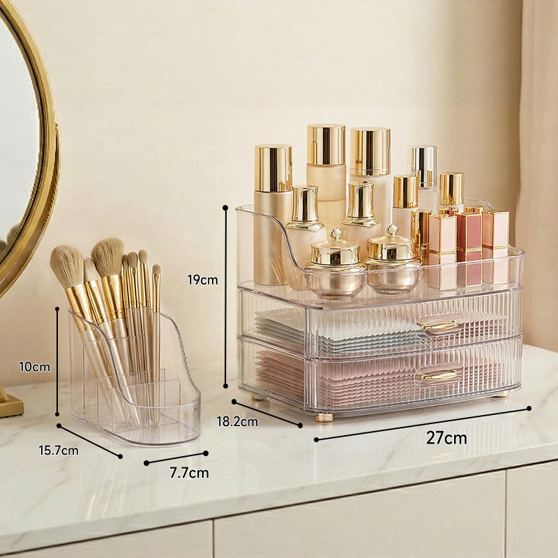 New cosmetic storage box advanced desktop skin care lipstick brush frame finishing box dresser shelf