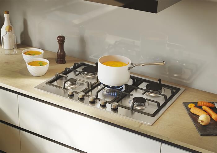 CANDY - Piano cottura gas CHG74WTX 74,5 cm-Acciaio inox