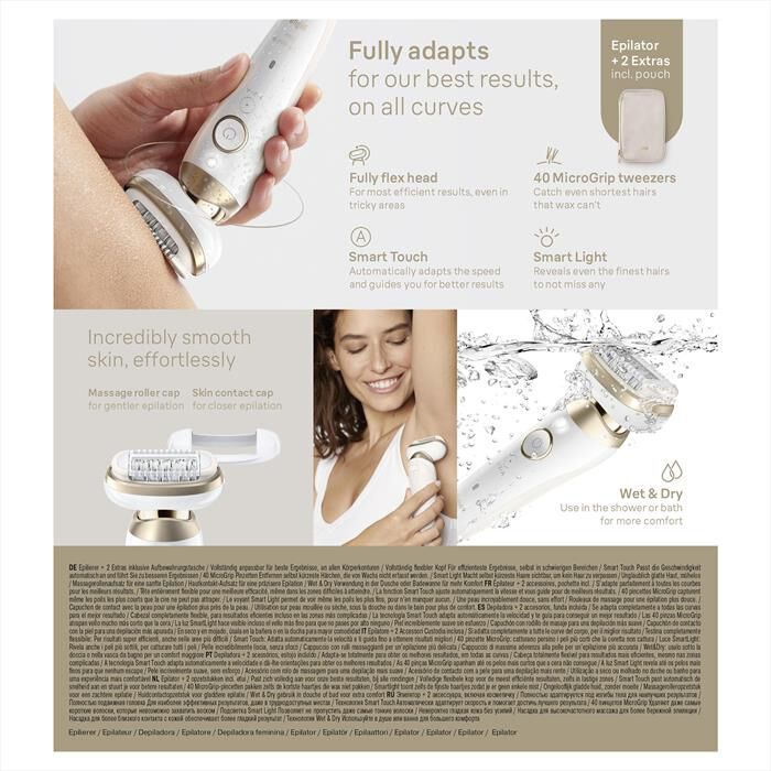 BRAUN - Epilatore SILK-ÉPIL 9 9-011-BIANCO/ORO