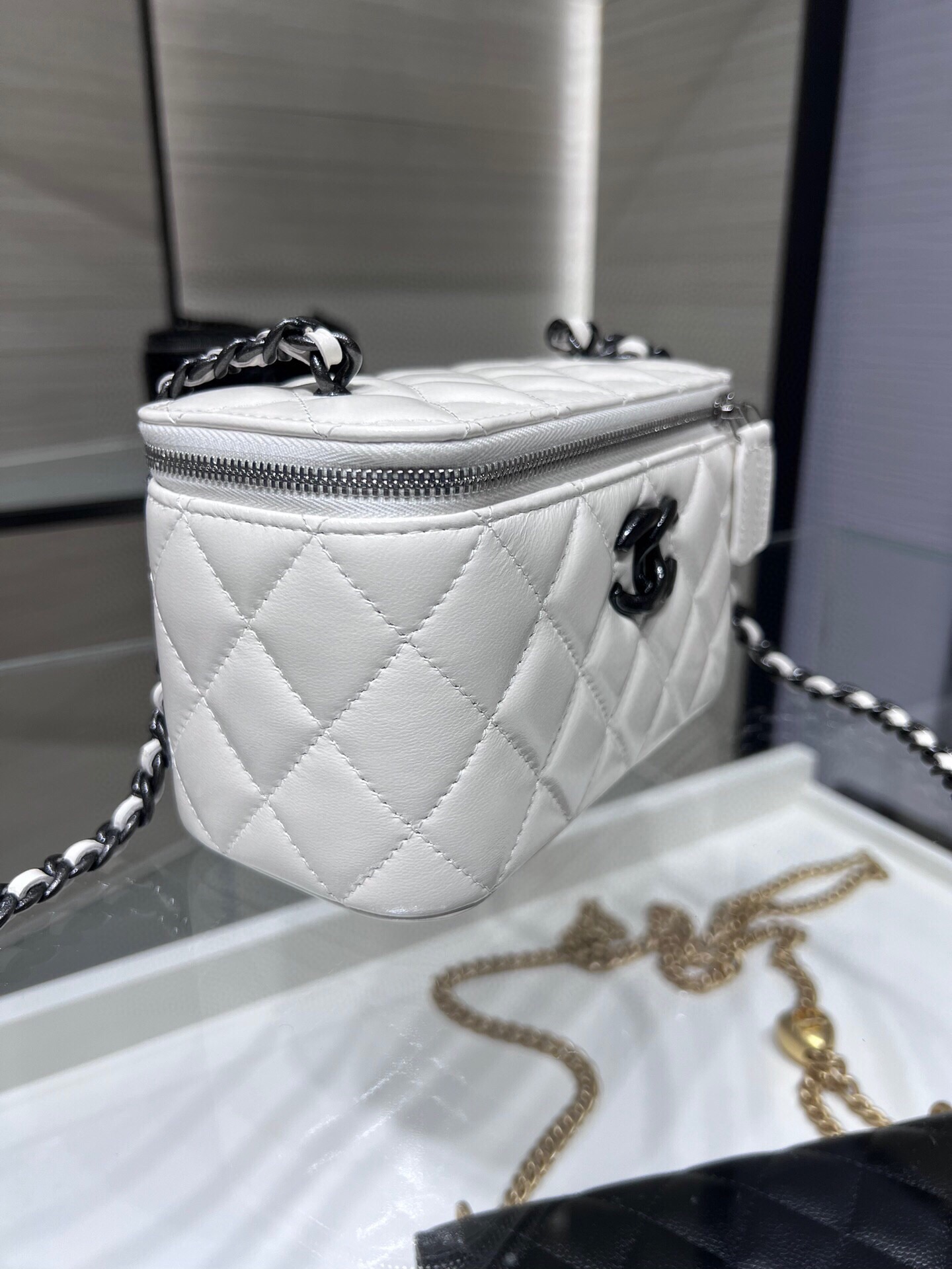 Perfect Fit Clutch with Chain  Vanity Case - Mocuir