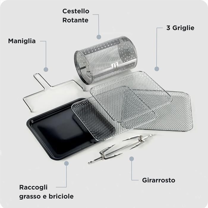 ARIETE - 4619 Airy Fryer Oven Friggitrice ad aria+Forno 11L-Nero