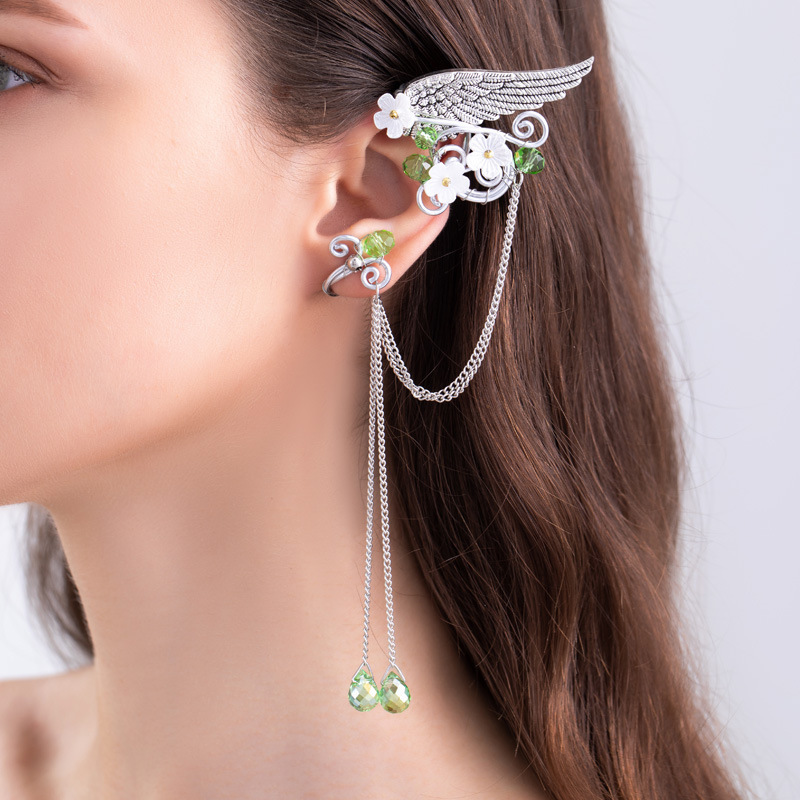 Earclip retro earrings tassel earrings