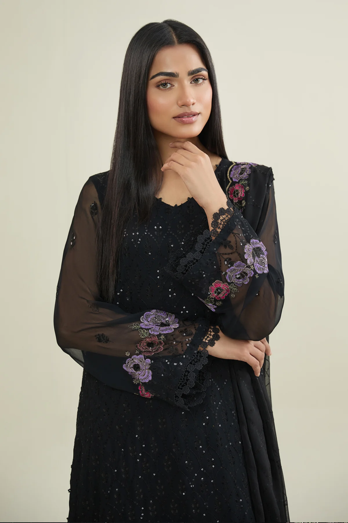 BAMBER CHIFFON | EMBROIDERED