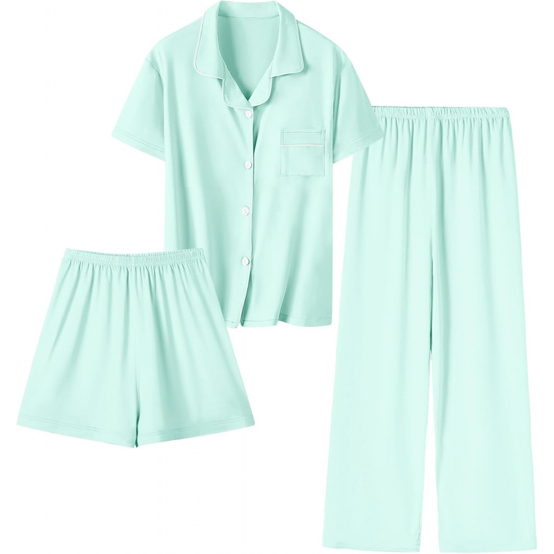 Girls Lyocell 3 Piece Pajamas Set