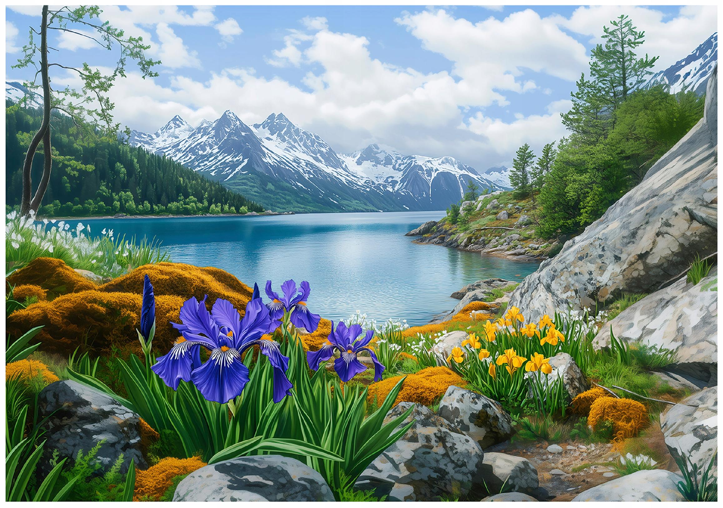 Photo wallpaper landscape lake mountains bedroom living room wallpaper non-woven