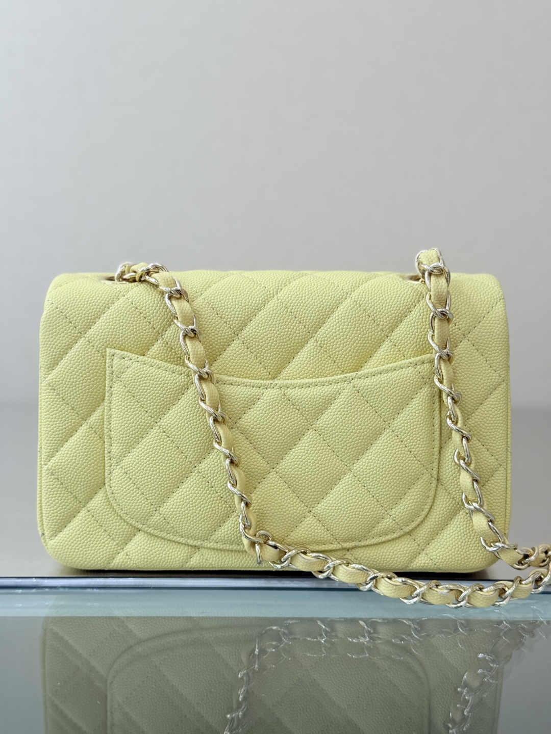 Mini Classic Flap Handbag（Creamy Yellow） - Mocuir