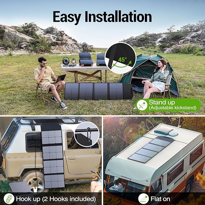 🔥Flash sale-Save Up To 80%🔥120W Portable Solar Panel for Power Station, USB/Type-C/DC Outputs, Foldable with Adjustable Kickstand, IP68 Waterproof, High Efficiency Solar Charging for Camping & Emergency Power Supply