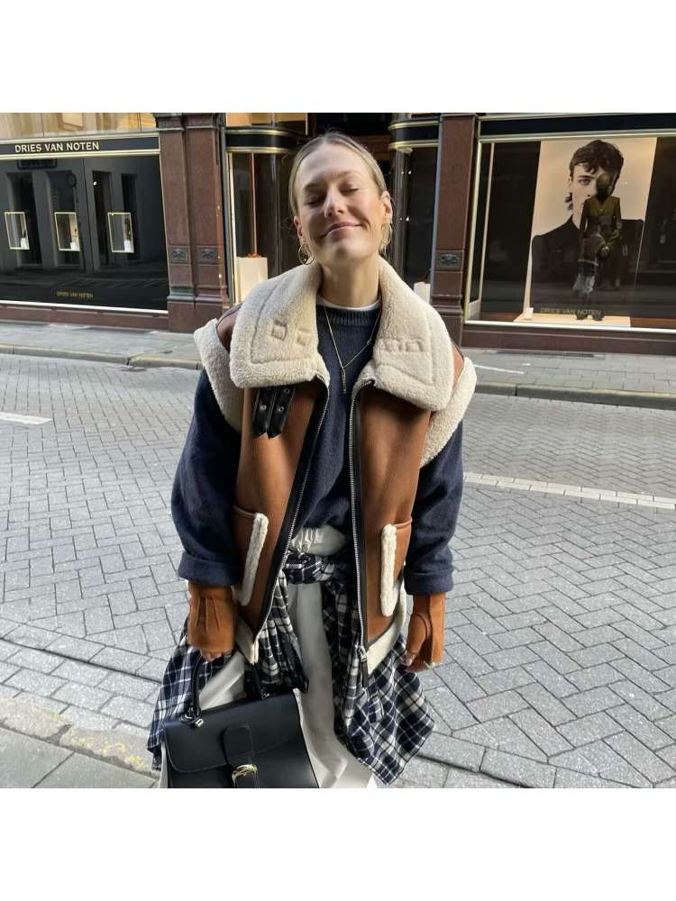Fluff Cardigan Zipper Warm WaistCoats