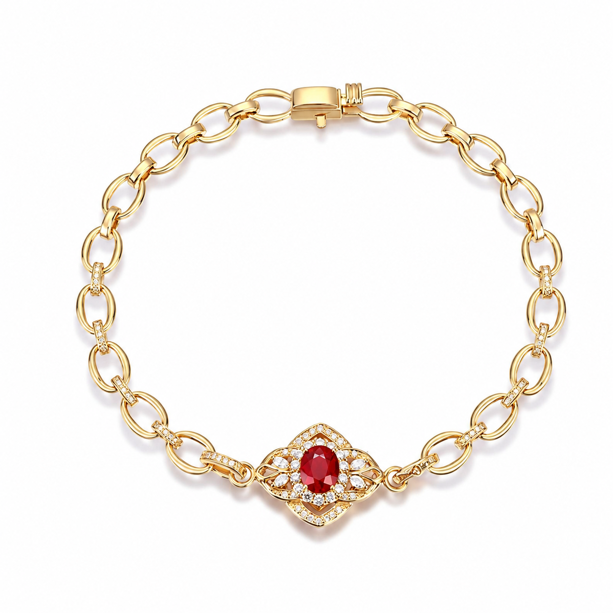 Blazing Four-Leaf Clover Bracelet