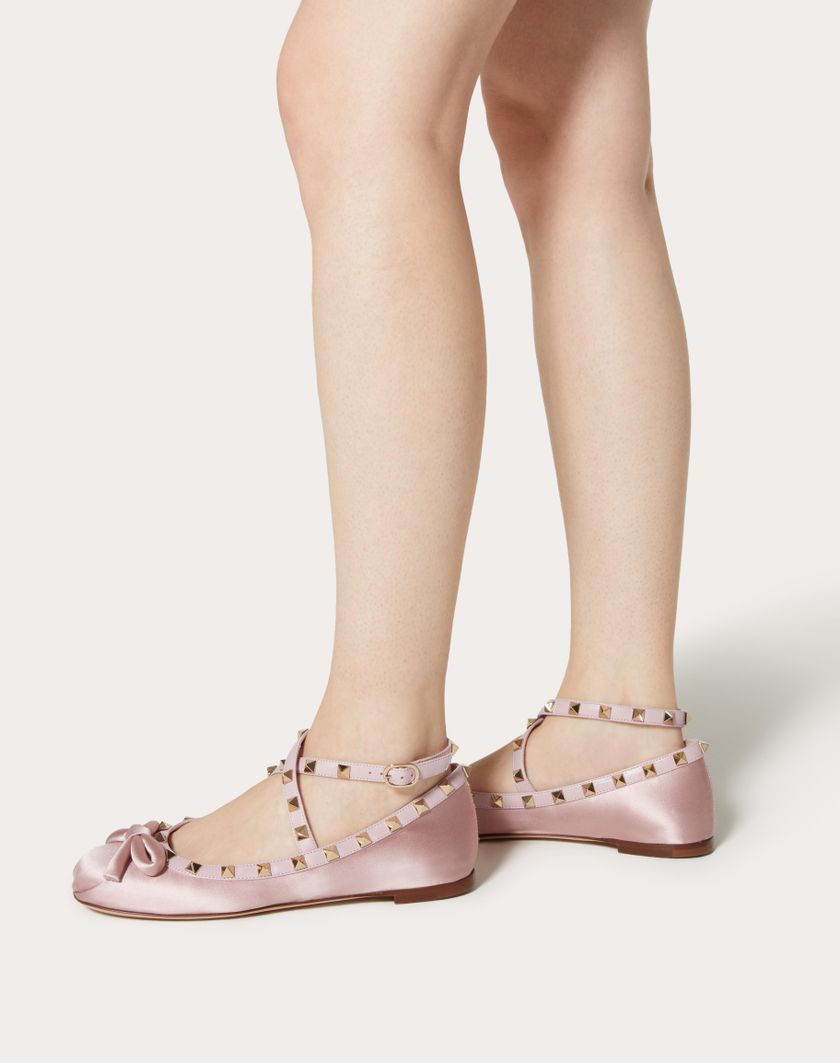 ROCKSTUD SATIN BALLERINA