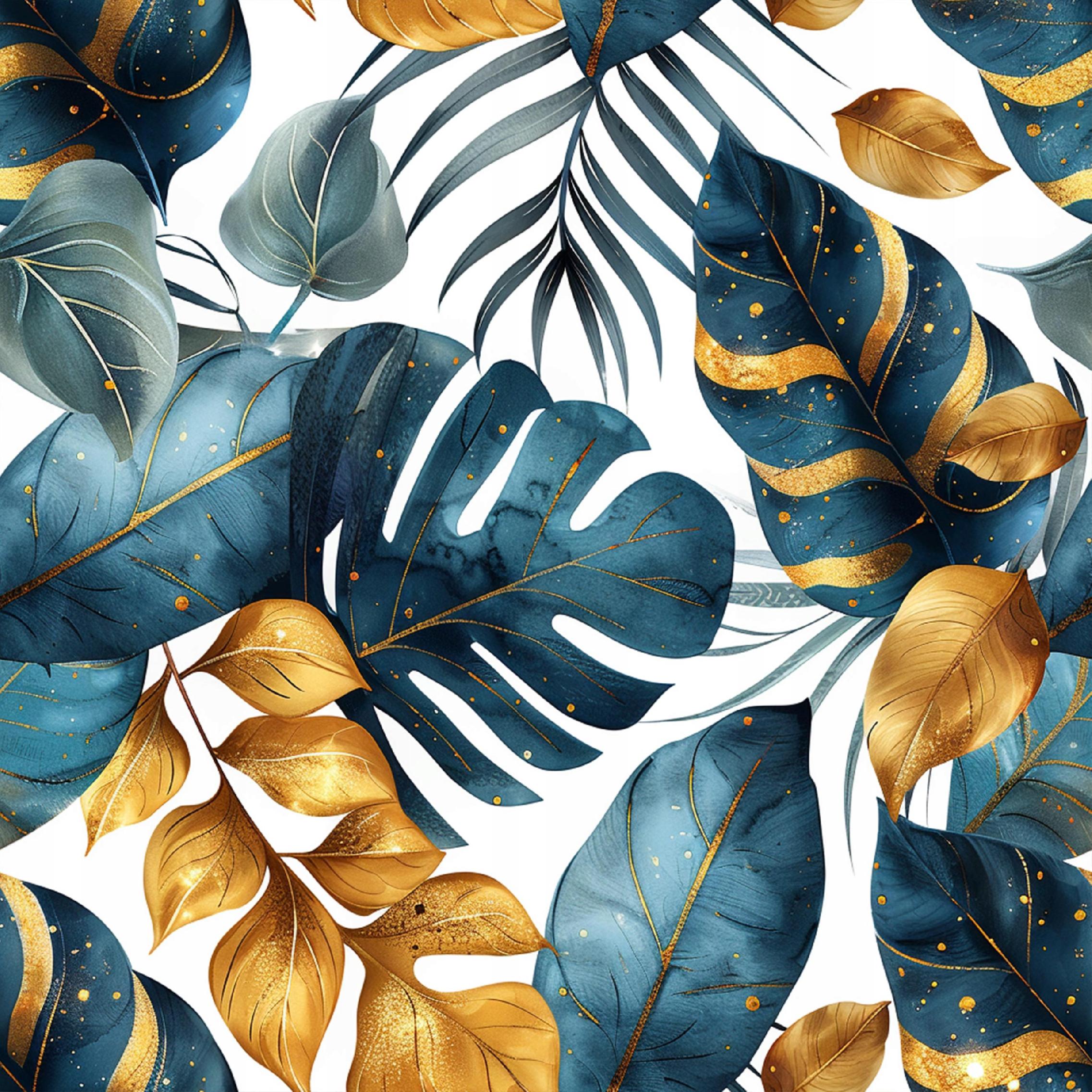 Tropical green leaf wallpaper on non-woven fabric for living room and bedroom walls, sold by the roll