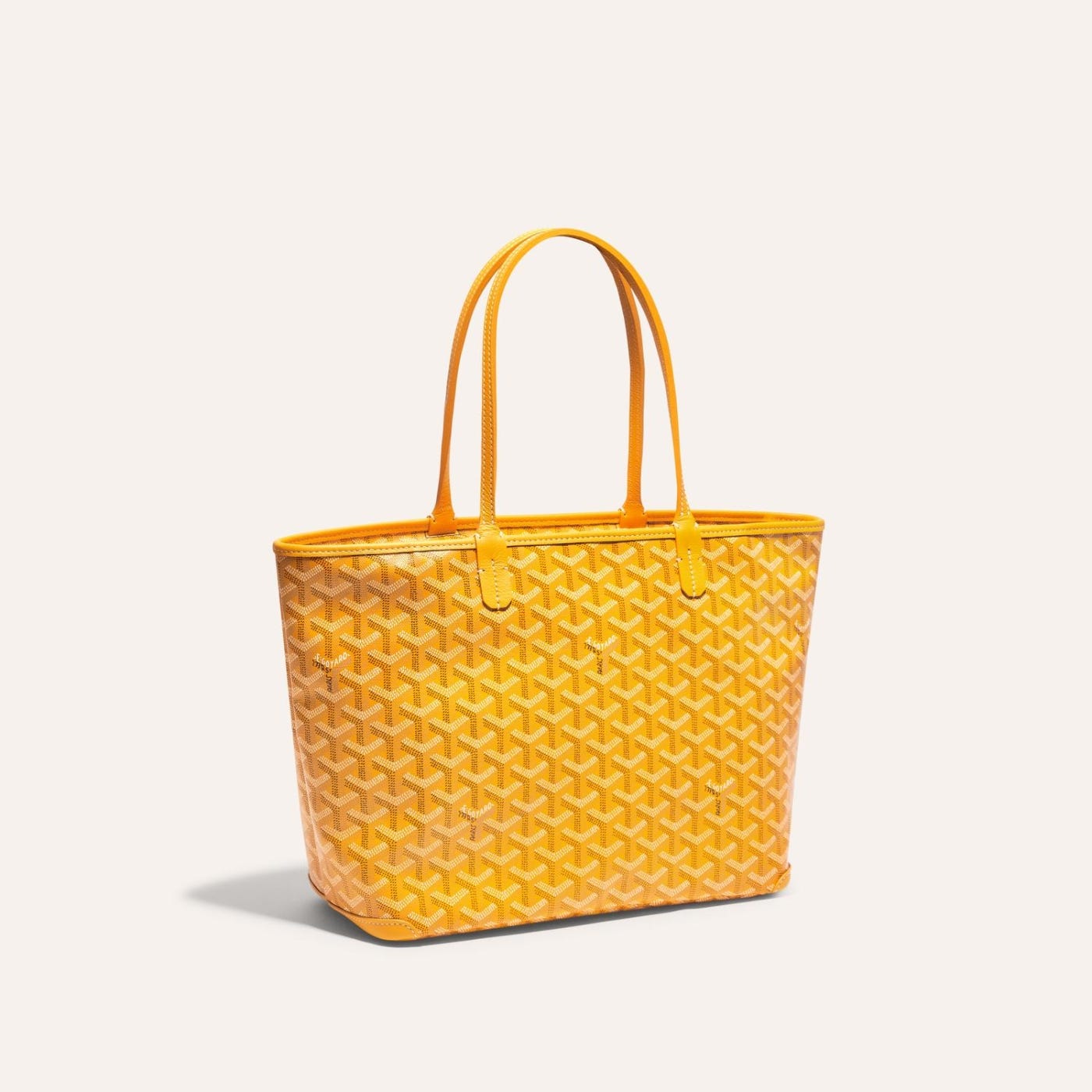 Goyardine Artois Tote PM Yellow Canvas & Chevroches Calfskin Palladium Hardware