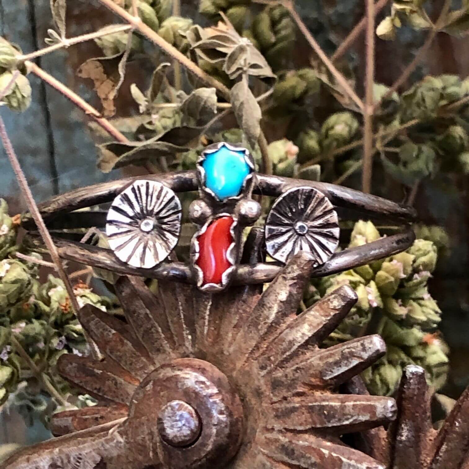 Little Navajo Turquoise Sterling Silver Child's Bracelet Vintage