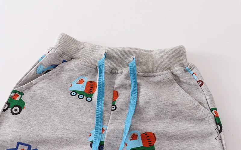 Shorts with allover vehicle print
