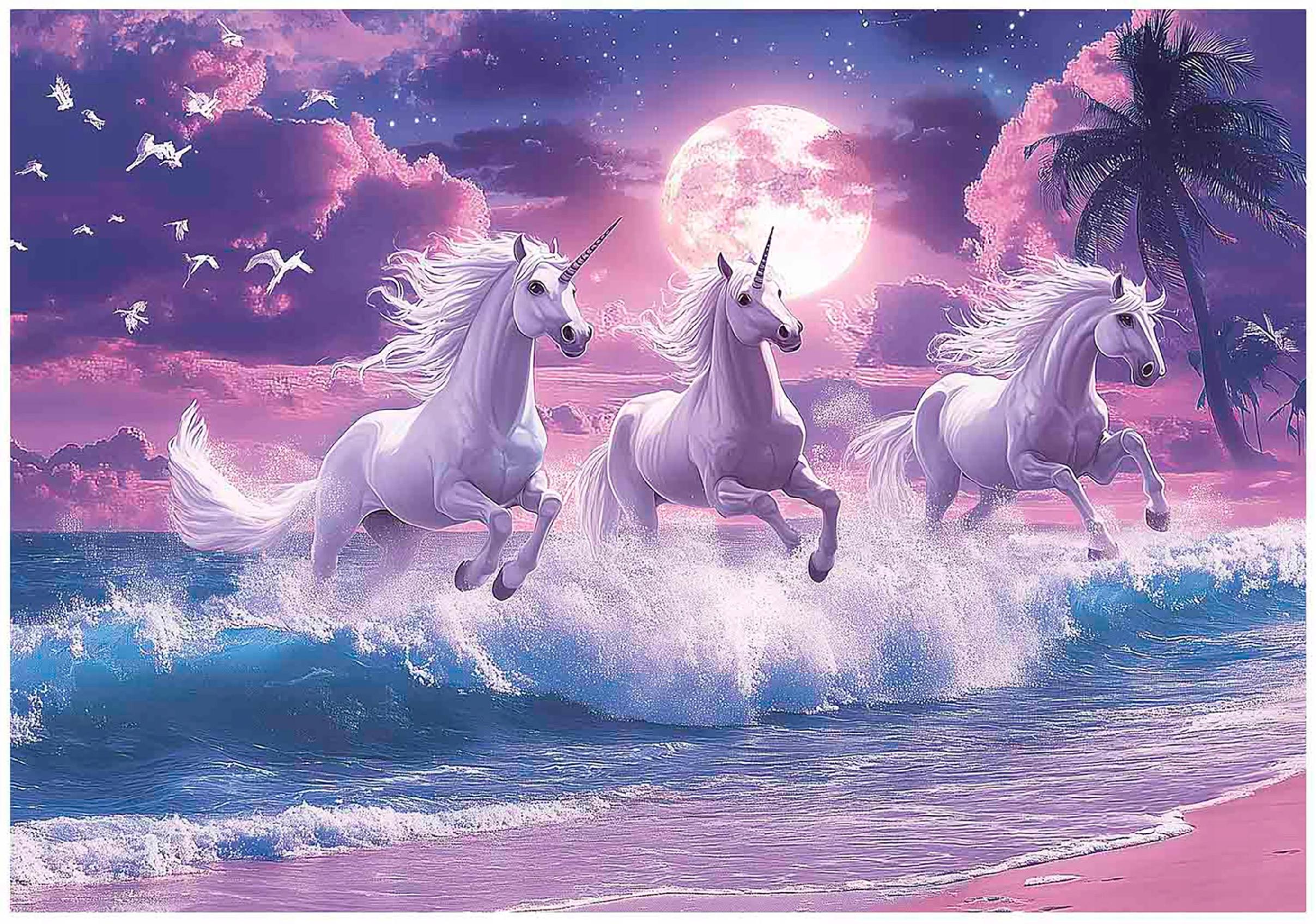 Wall mural for children unicorn horse beach wallpaper for a child's room