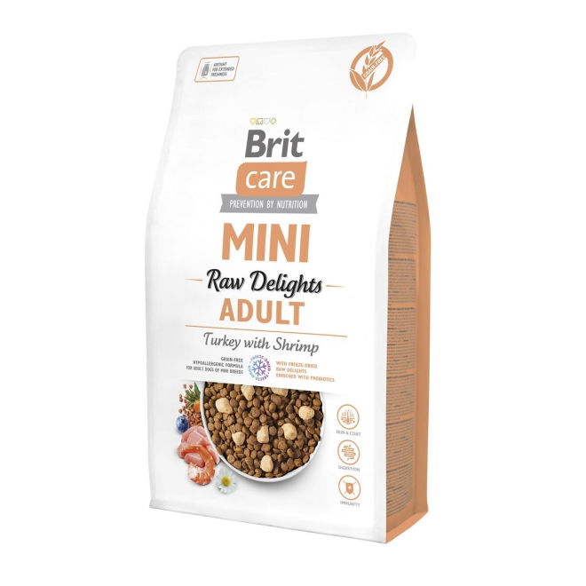 Brit Care Dog Mini Adult Raw Delights Turkey & Shrimp 2 kg