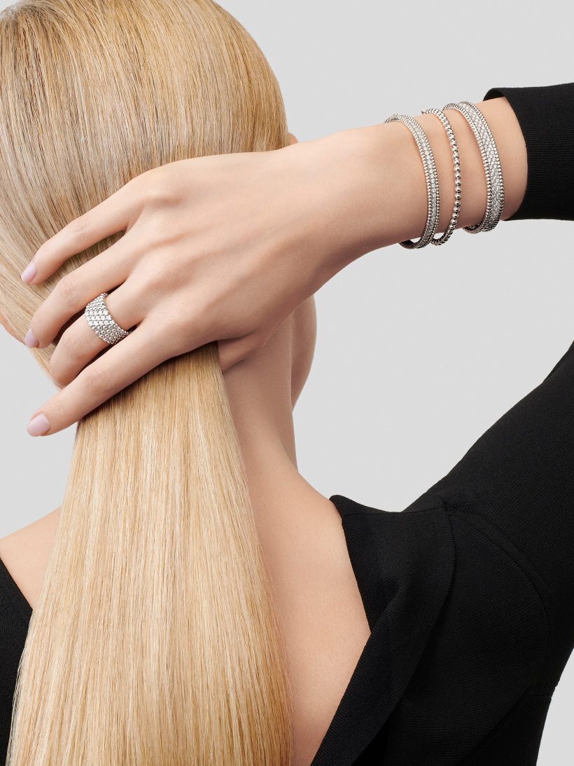 Perlee diamonds bracelet, 3 rows, medium model