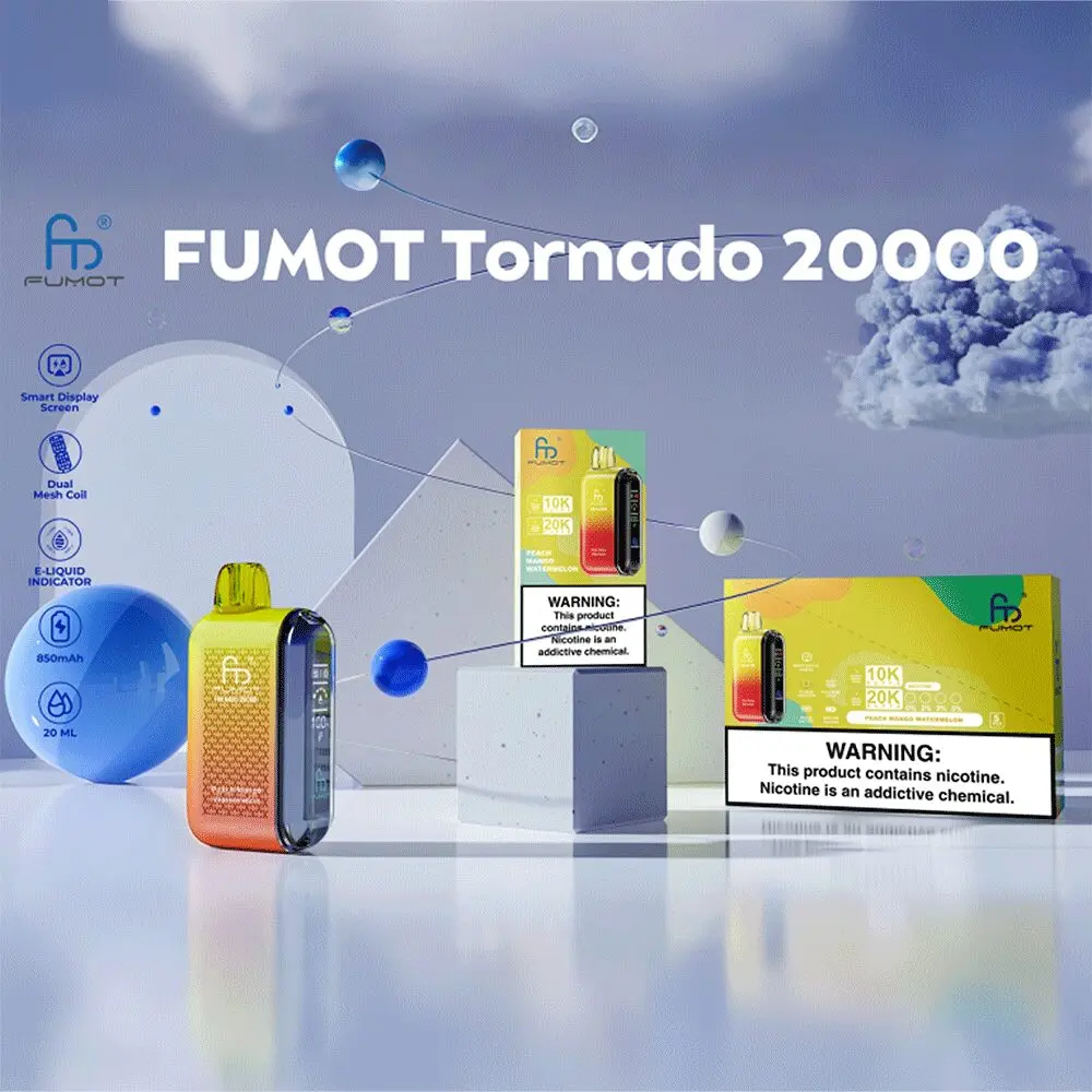 （3 pieces）RandM Tornado 20000 20K Puffs Vape Dual Mesh LED Display Disposable Vape