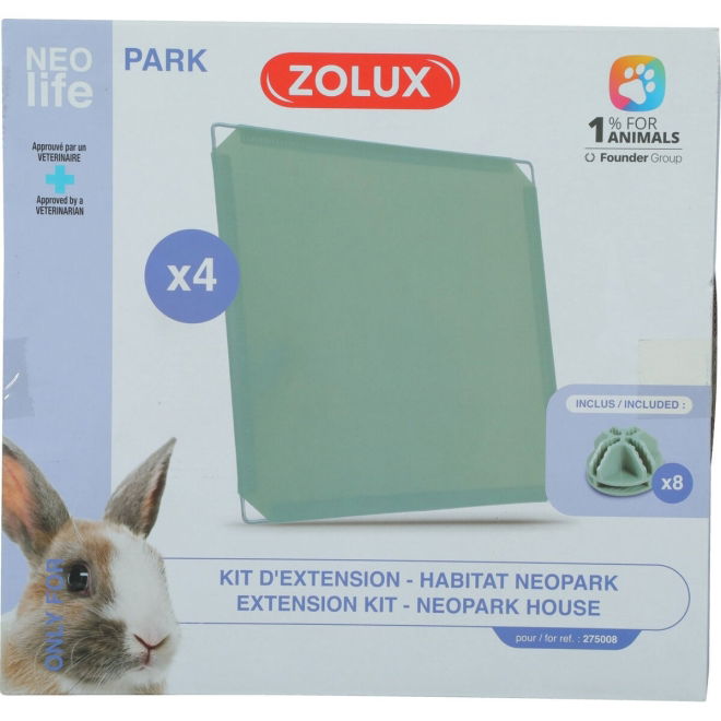 Zolux Nlife Habitat Ekstra Plater til Neopark Modulært Kaninbur 4-pk
