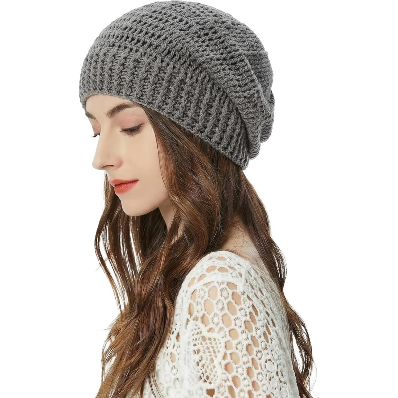 Women's Cotton Crochet Slouchy Beanie Hat