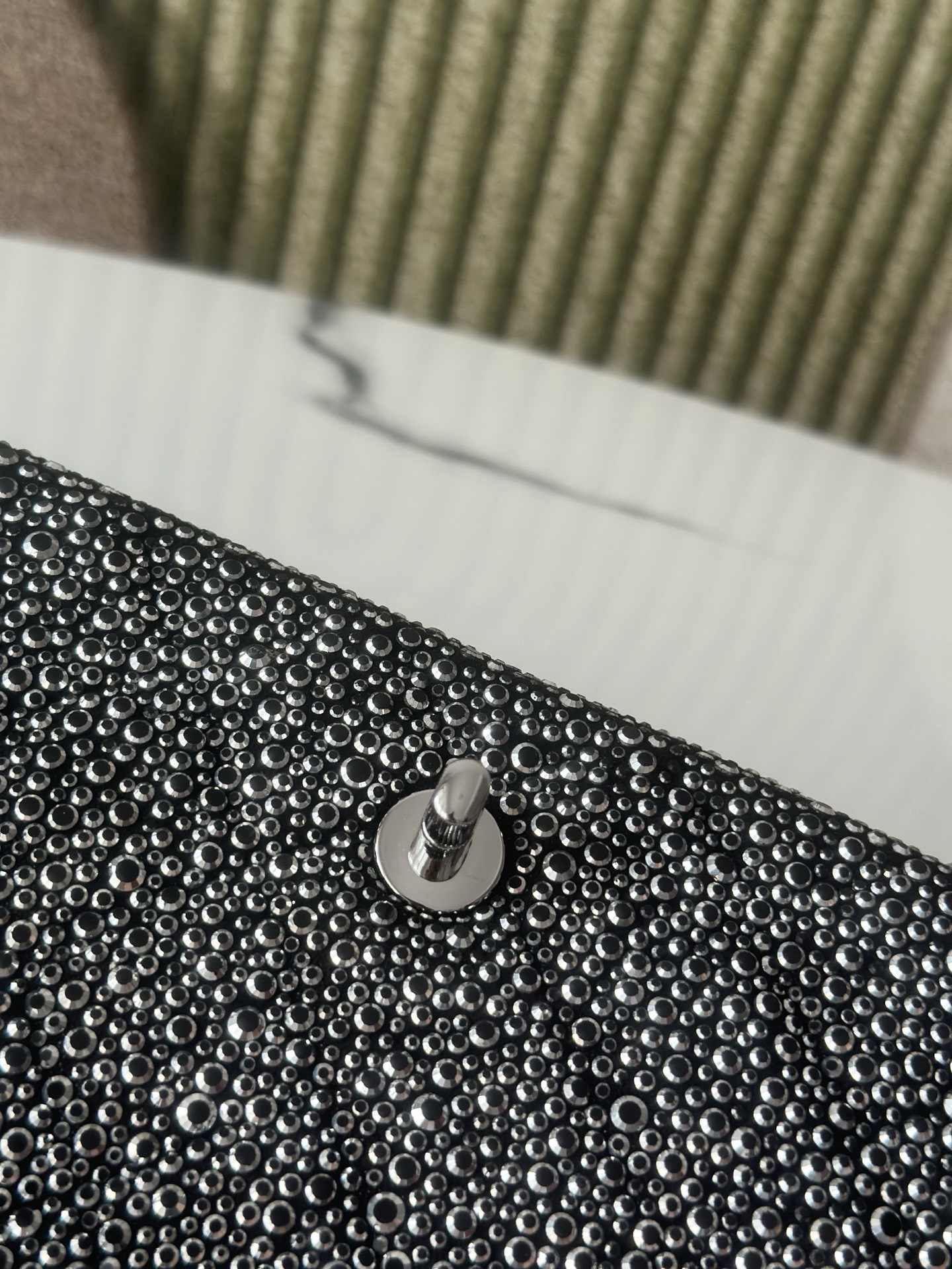 26C Cruise Collection Crystal Embellished Mini Classic Flap Bag - Mocuir