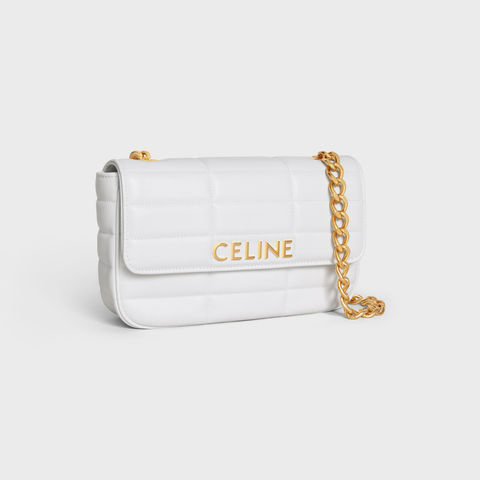 CHAIN SHOULDER BAG MATELASSE MONOCHROME IN QUILTED CALFSKIN ARCTIC WHITE
