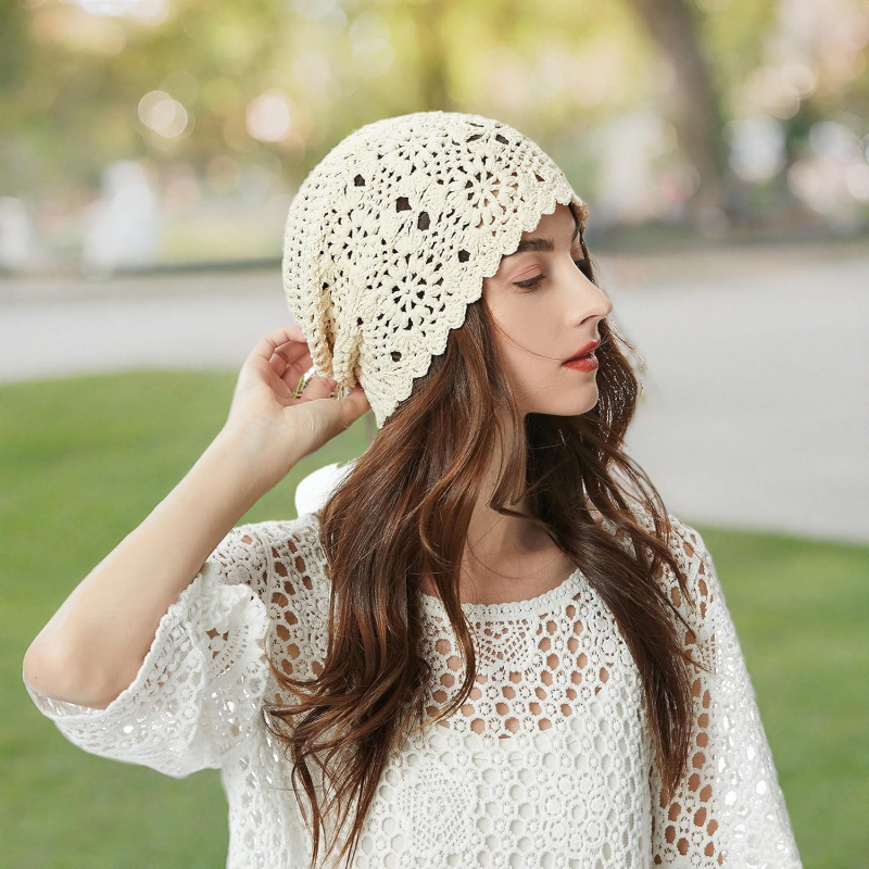 Women's Cotton Crochet Slouchy Beanie Hat