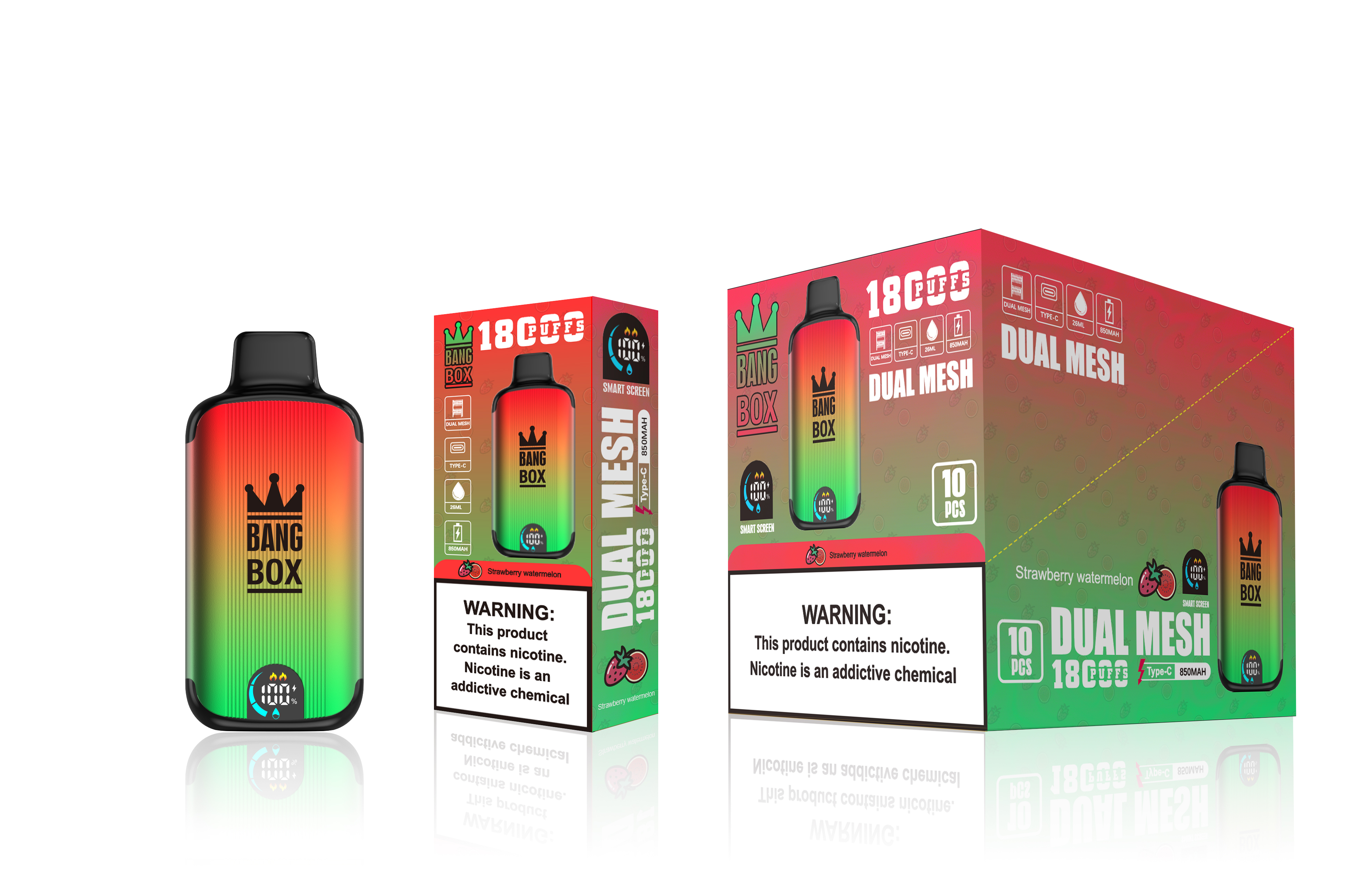 （3 pieces）Bang Box 18000 Puffs New Product LED Display Disposable Vape
