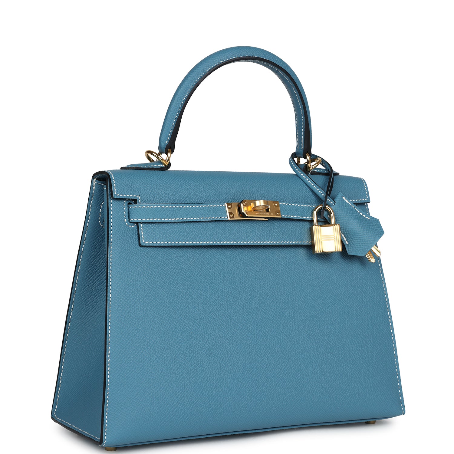 Kelly Sellier 25 Blue Jean Epsom Gold Hardware