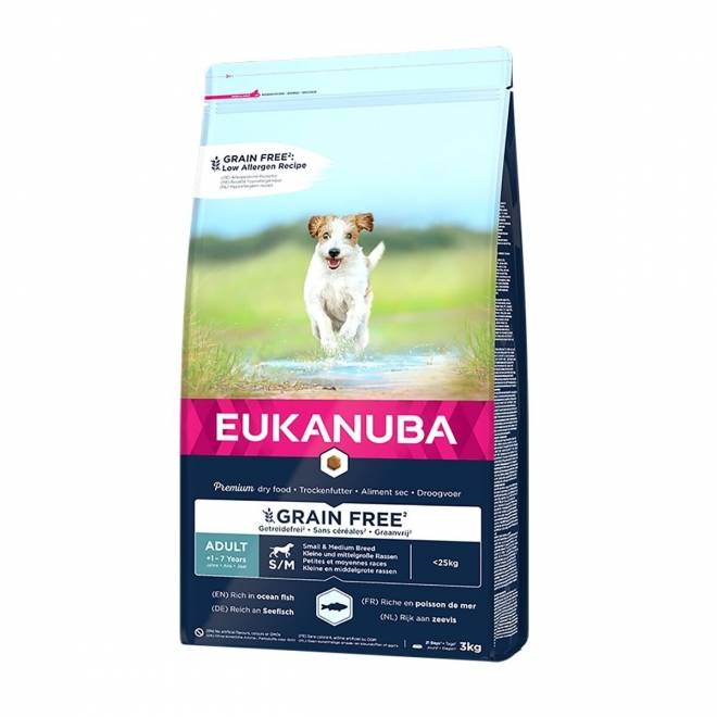 Eukanuba Grain Free Adult Small & Medium Breed Ocean Fish