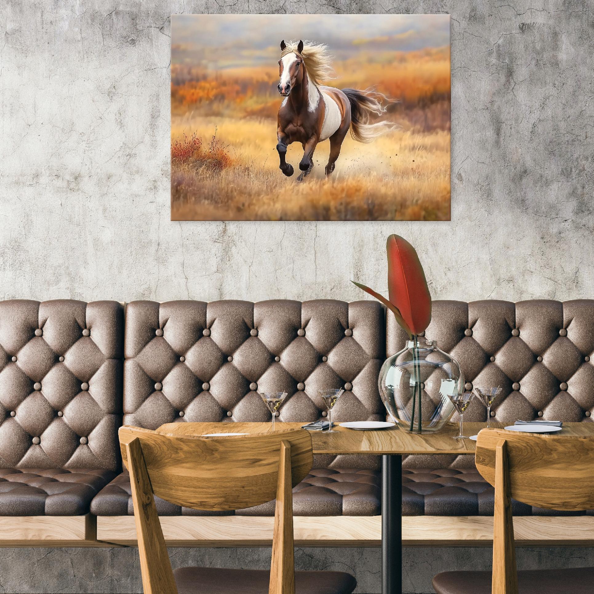 Horse, animals, and nature painting for the bedroom, living room, or kitchen, on canvas, 40x30