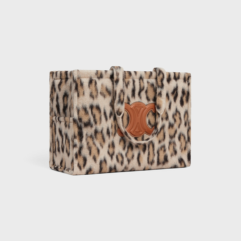 LARGE CABAS THAIS IN LEOPARD TEXTILE AND CALFSKIN LEOPARD