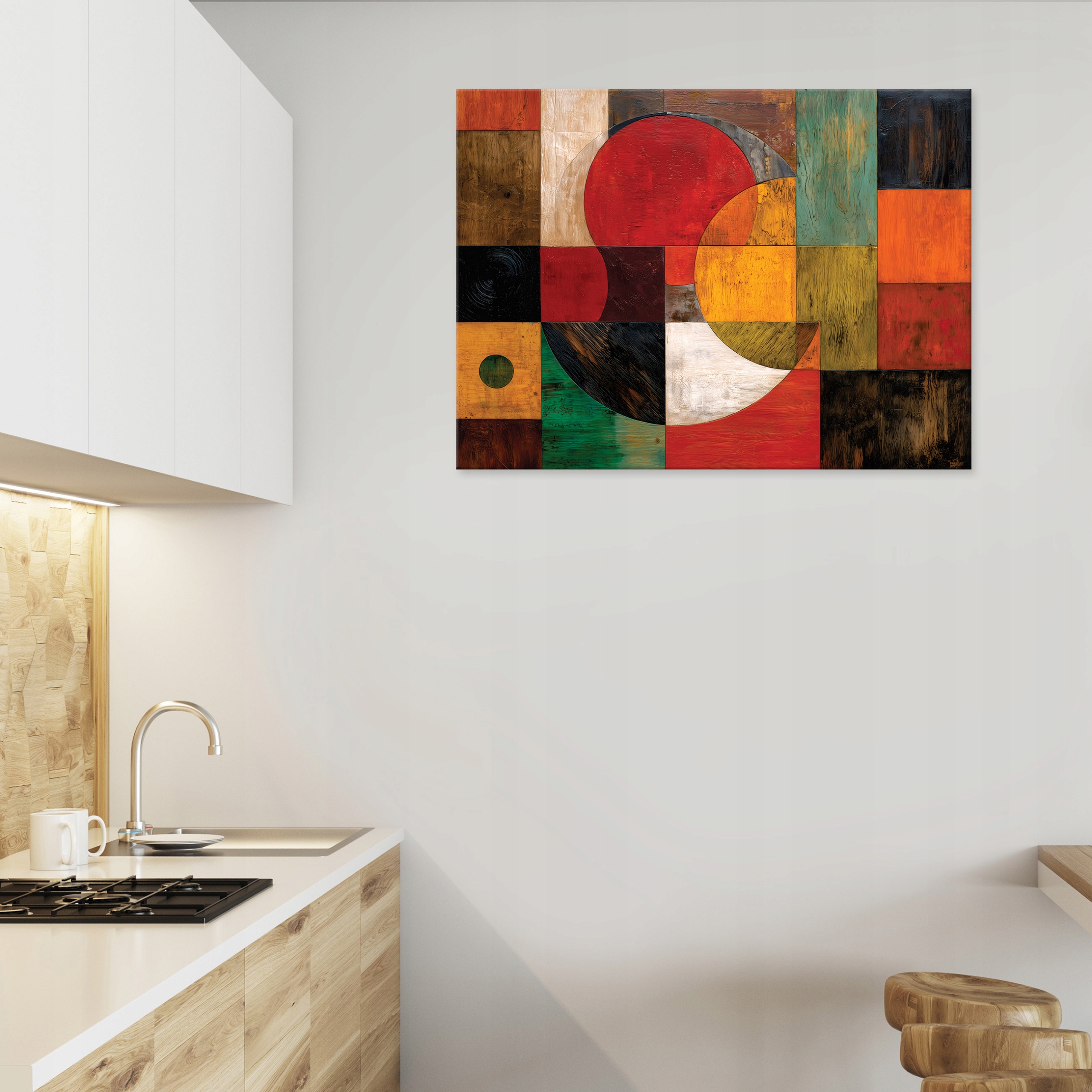 Abstract art deco geometric painting for the bedroom or living room on canvas, 40x30