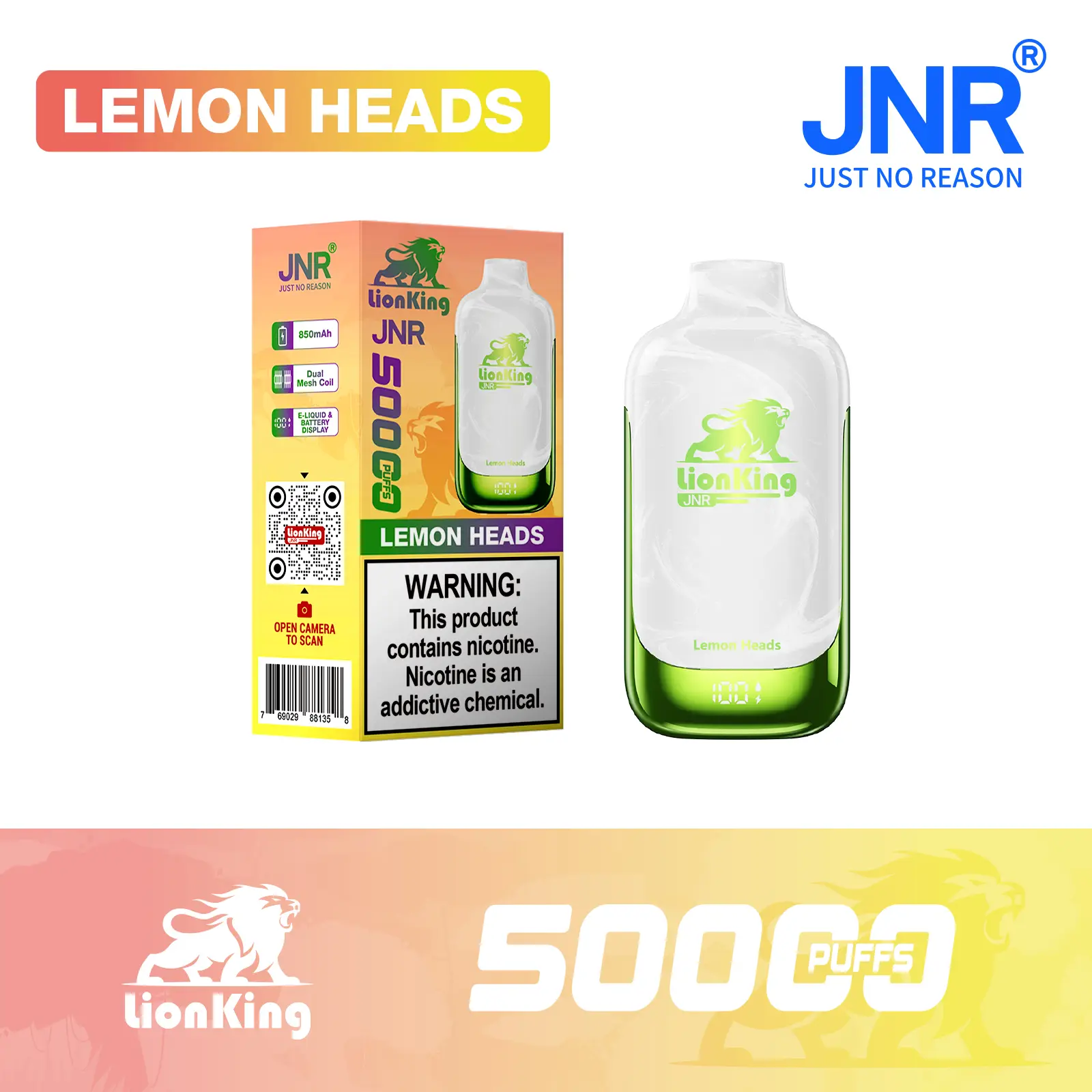 Lemon Heads - JNR Lion King 50000 Puff Disposable Vape - Geek Max Vape