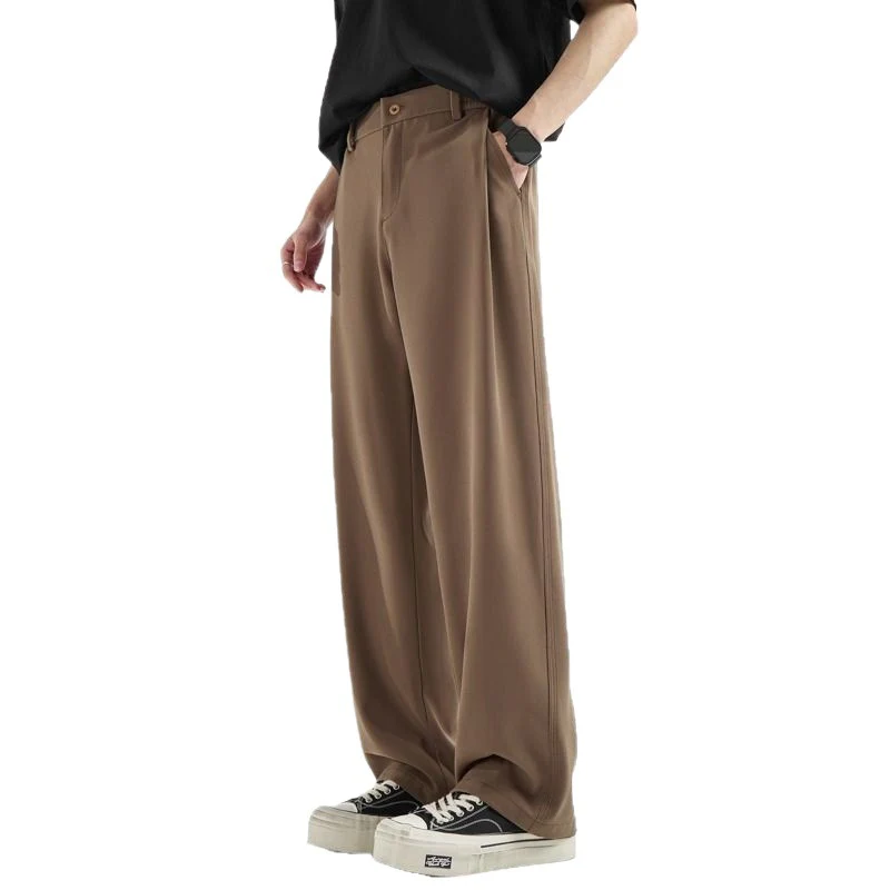 Mens Straight-leg Drapey Casual Dress Pants