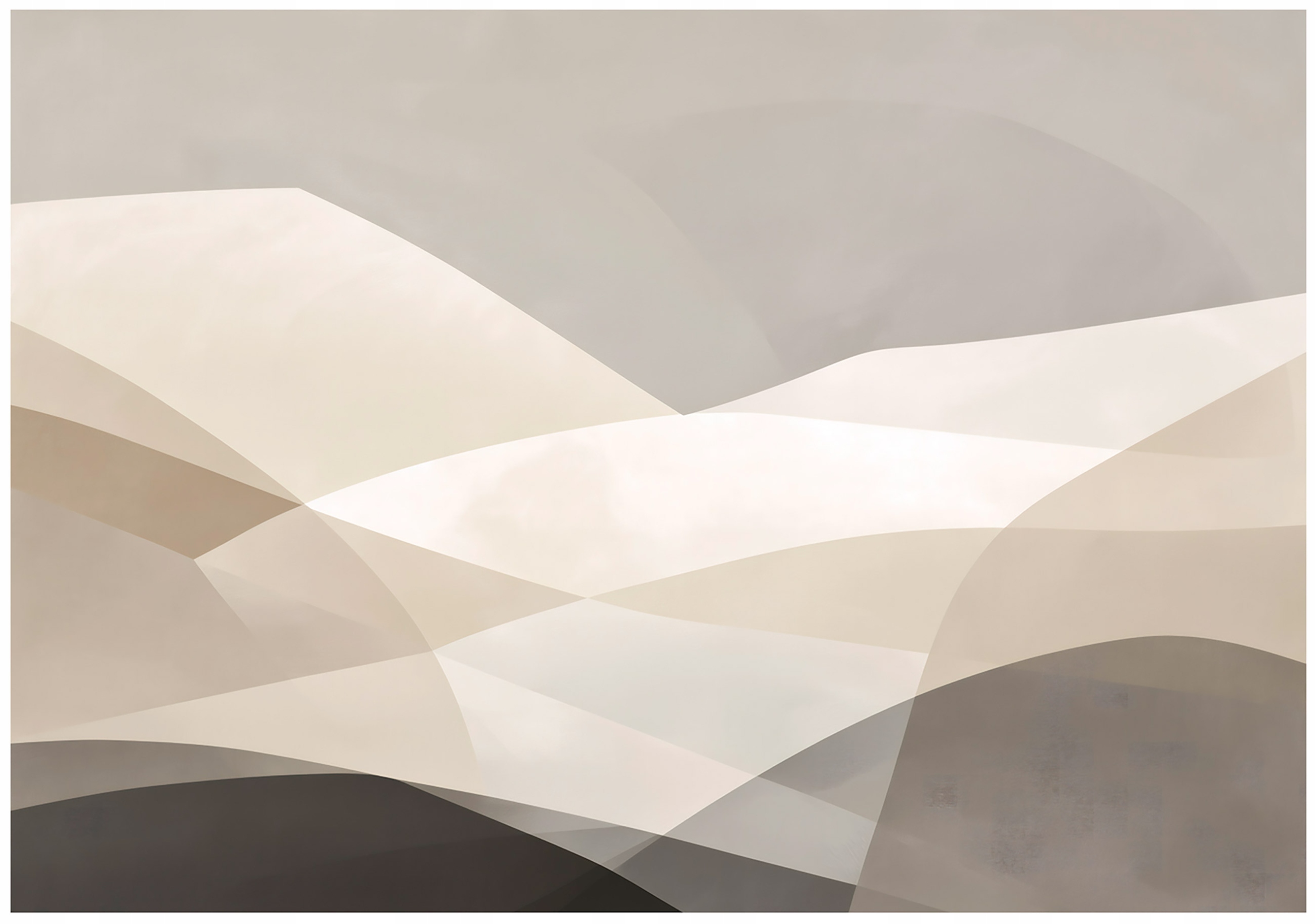 Abstract beige boho wall mural for the bedroom or living room, non-woven wallpaper